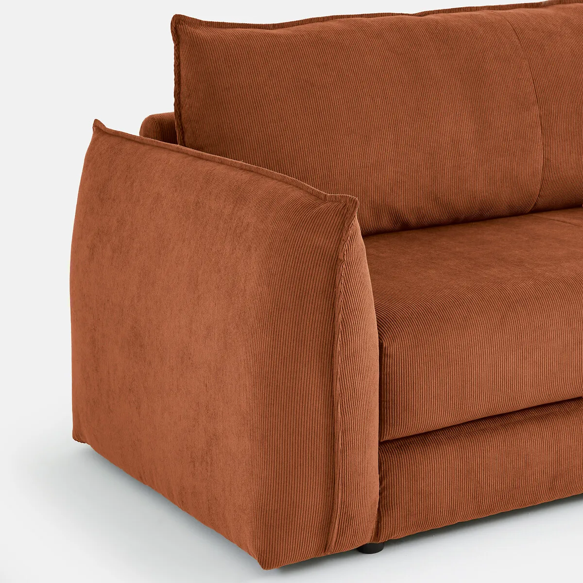 Fauteuil Droit Convertible, 1 Place, En Velours Côtelé Fines Côtes, TIKI — vue 3