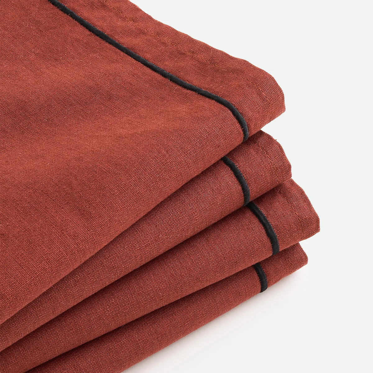 Lot De 4 Serviettes De Table En Lin Et Coton Lavé MÉTIS BOURDON — vue 3