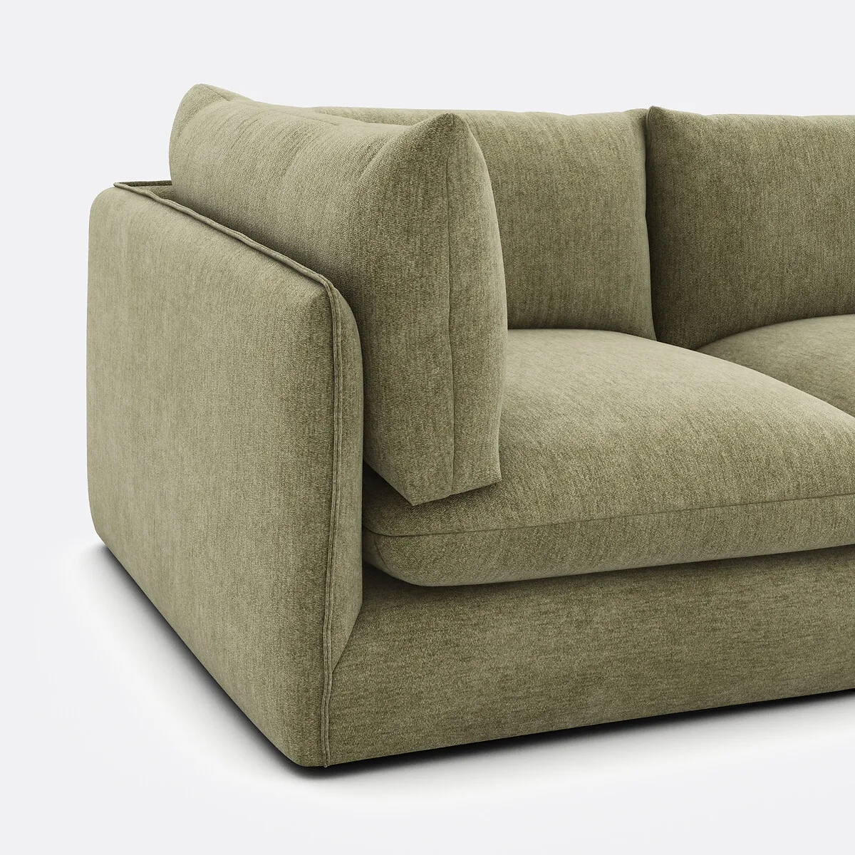 Canapé Modulable 3 Places Avec Pouf, En Polyester Chiné, MALO — vue 3