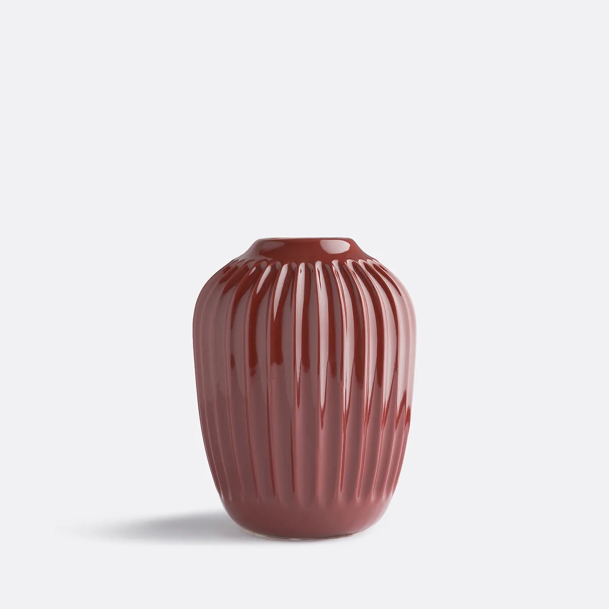 Vase Strié En Céramique H21 Cm Estria