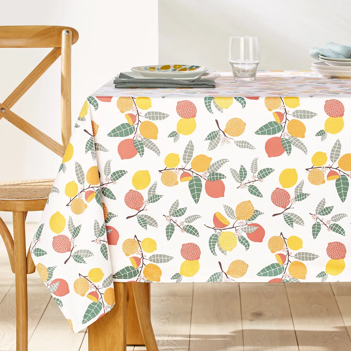 Nappe Coton Enduit Citron