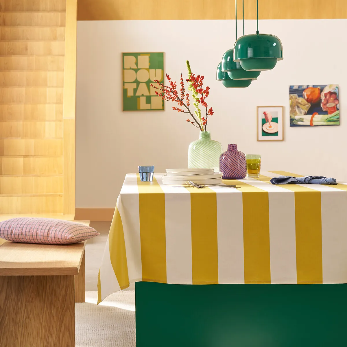 Nappe Rayée Coton Enduit, Hendaye — vue 3