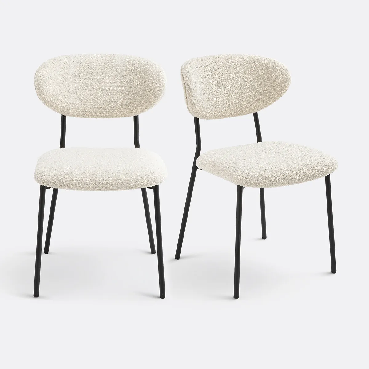 Lot De 2 Chaises Tissu Bouclette, Galmo