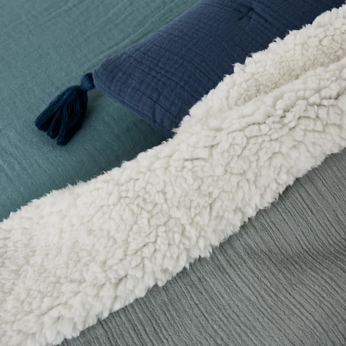 Dessus De Lit Uni Gaze Coton/sherpa Kumla — vue 3