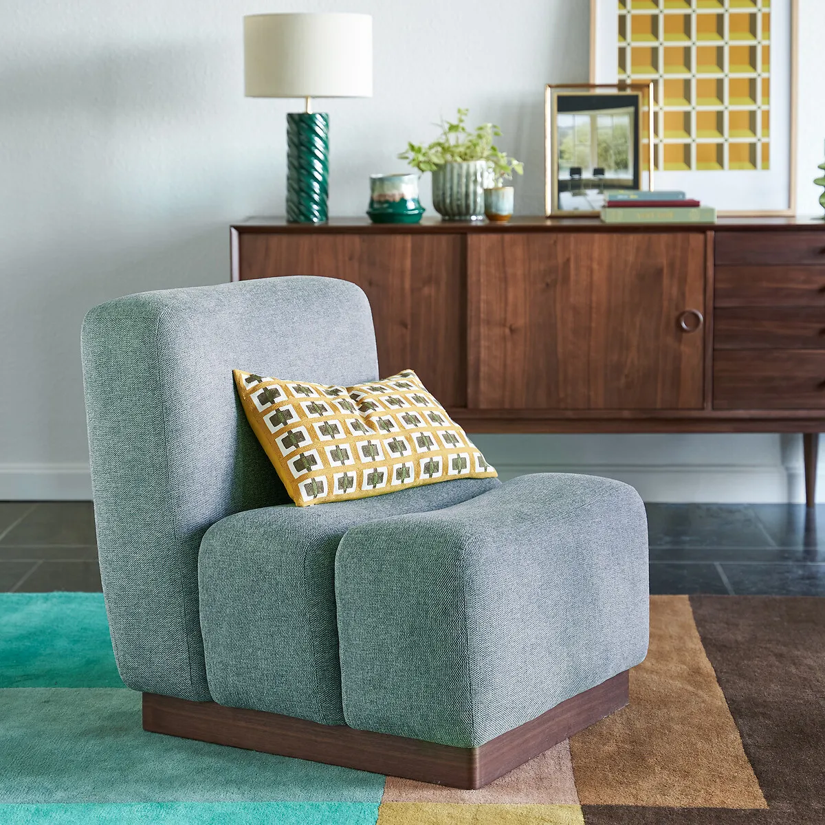 Fauteuil Bas Tissu Texturé Podo — vue 3