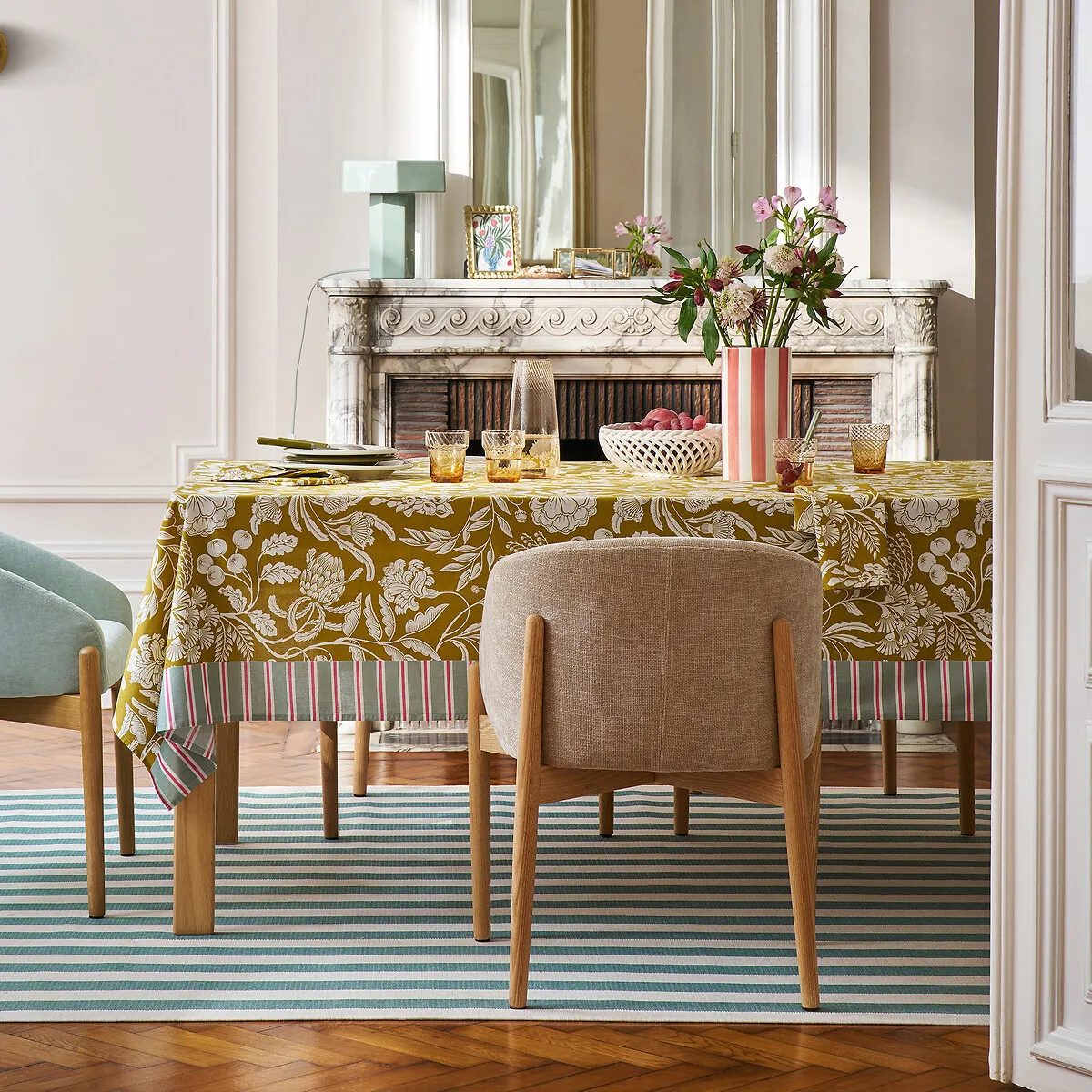 Nappe En Coton Lavé, Imprimé Fleurs, LINDA — vue 3