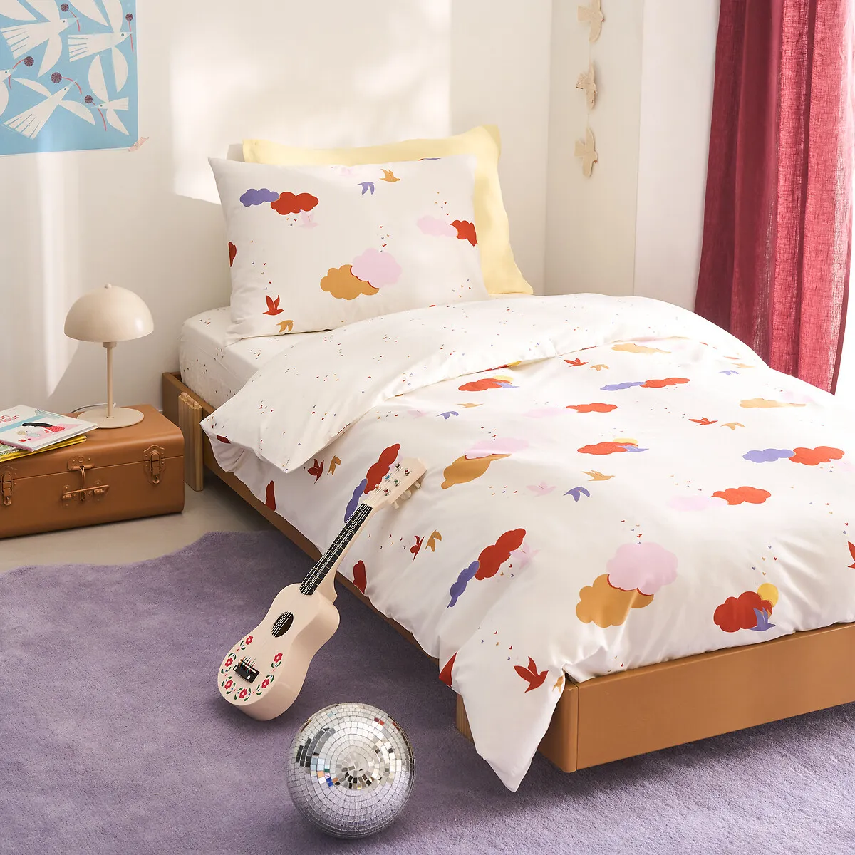 Taie D'oreiller Enfant, En Coton Biologique, Imprimé Nuages, NOKI — vue 3