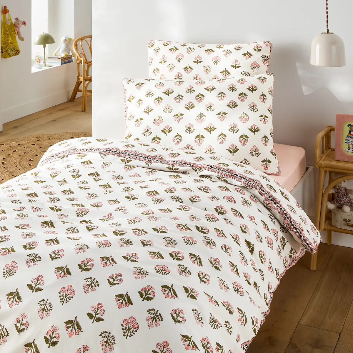 Housse De Couette Enfant, En Coton Lavé, Imprimé Fleurs, VANDI ECRU — vue 3