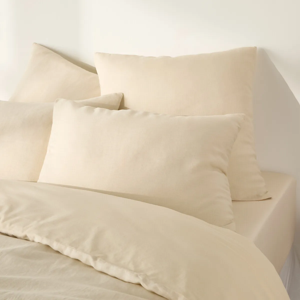 Drap-housse Uni, En Coton Lavé, Bonnet 30 Cm, ANNABA — vue 3
