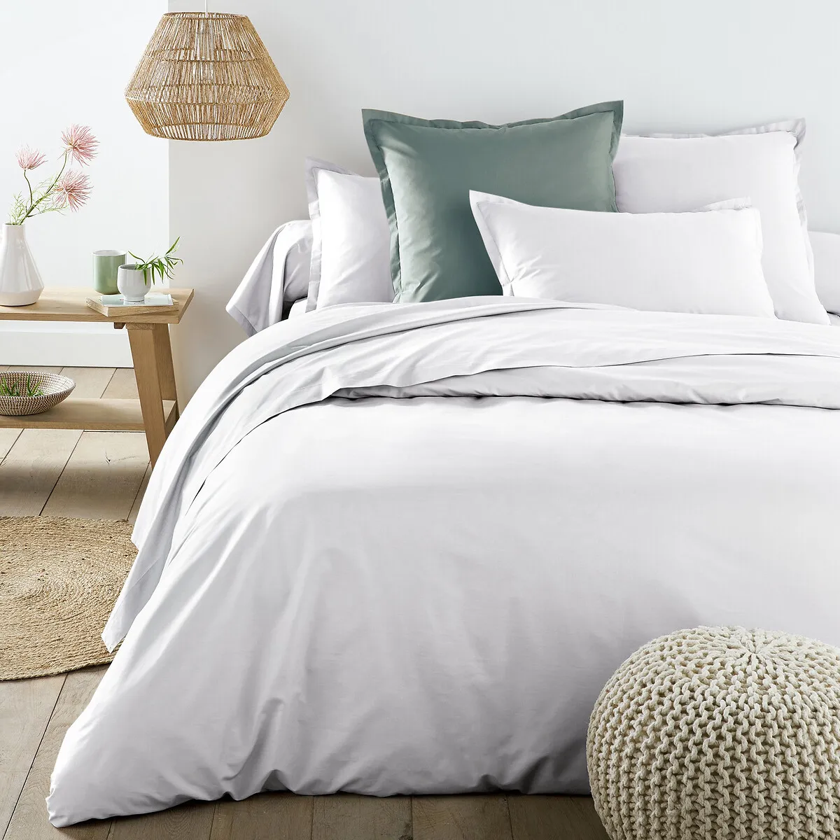 Taie D'oreiller Unie En Percale De Coton, 80 Fils, Scenario — vue 3