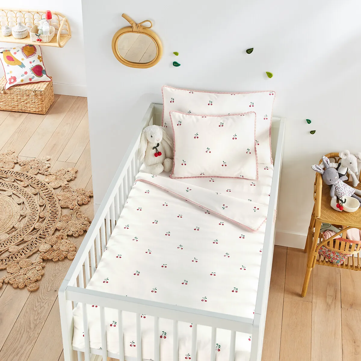 Housse De Couette Bébé En Coton Bio, Griotte