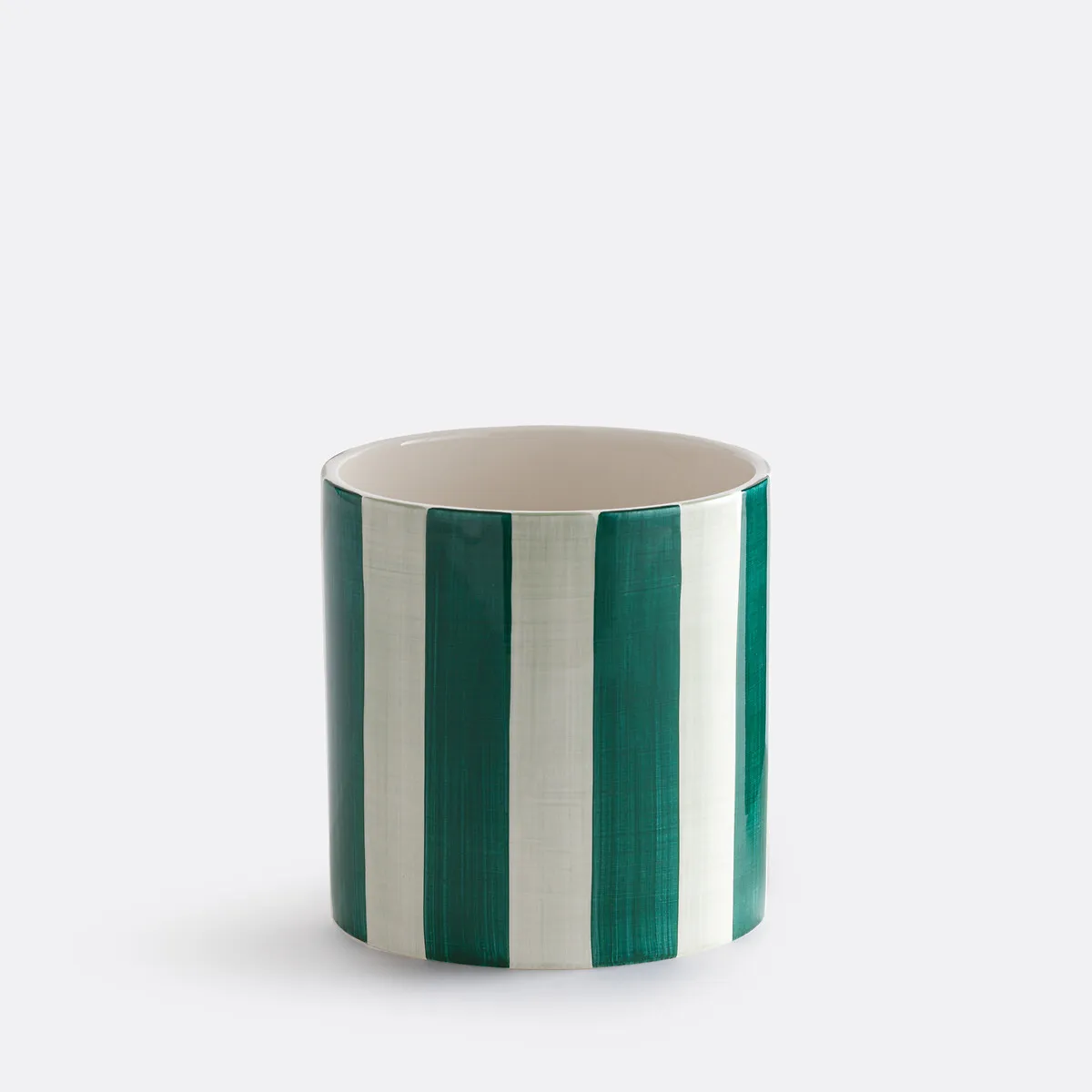Cache-pot En Céramique, À Rayures, Diamètre 14 Cm, JAOMA