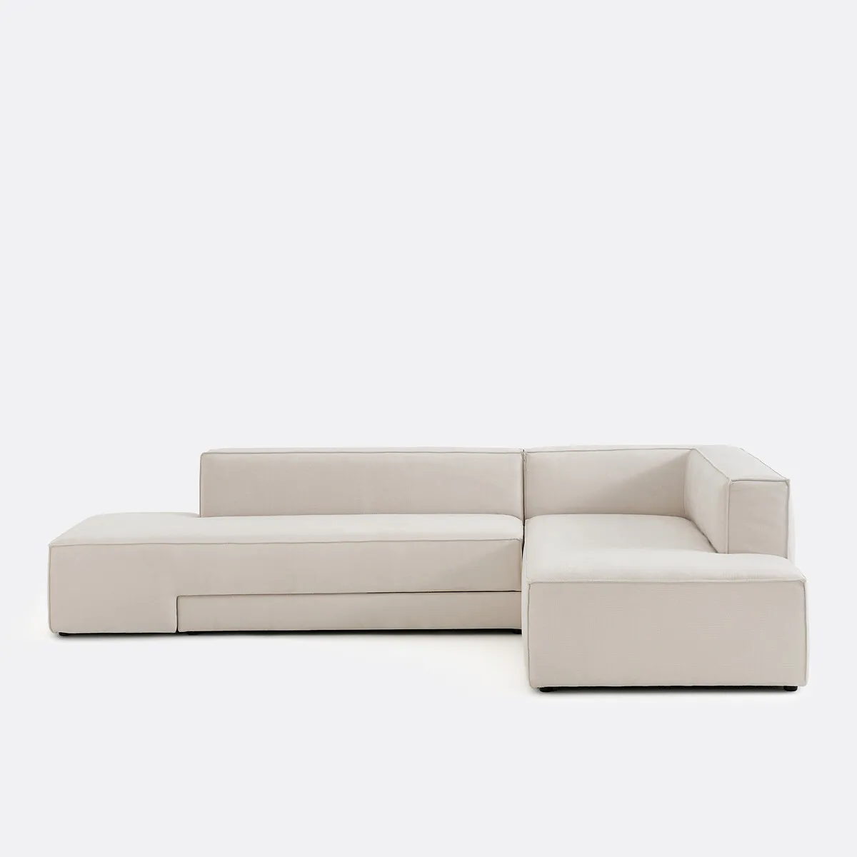 Canapé Angle Convertible Polyester Texturé, Ginosa