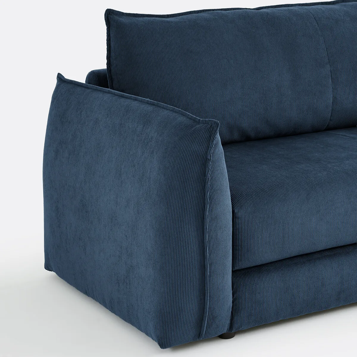 Fauteuil Droit Convertible, 1 Place, En Velours Côtelé Fines Côtes, TIKI — vue 3