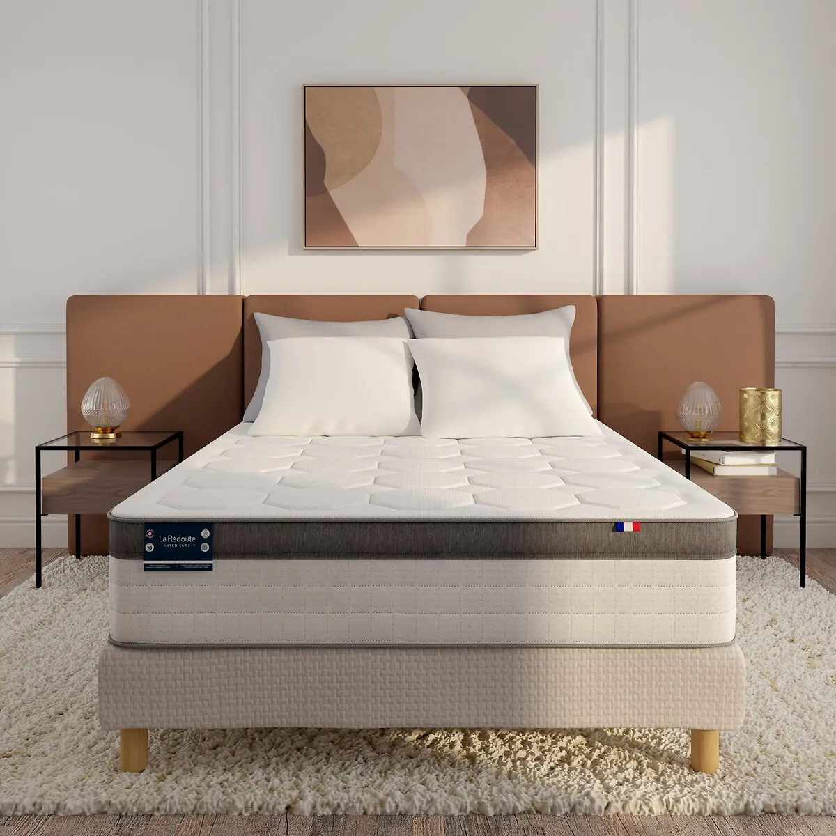 Matelas Premium 1134 Ressorts, 7 Zones, Soutien Ferme, Accueil Mémoire De Forme