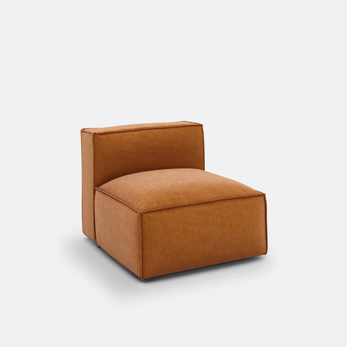 Elément Chauffeuse Pour Canapé Modulable, En Velours Texturé, SEVEN  — vue 3
