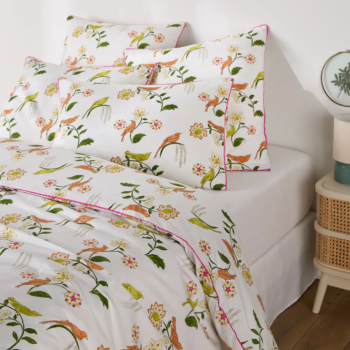 Housse De Couette En Percale De Coton, Imprimé Oiseaux Et Fleurs, NORA