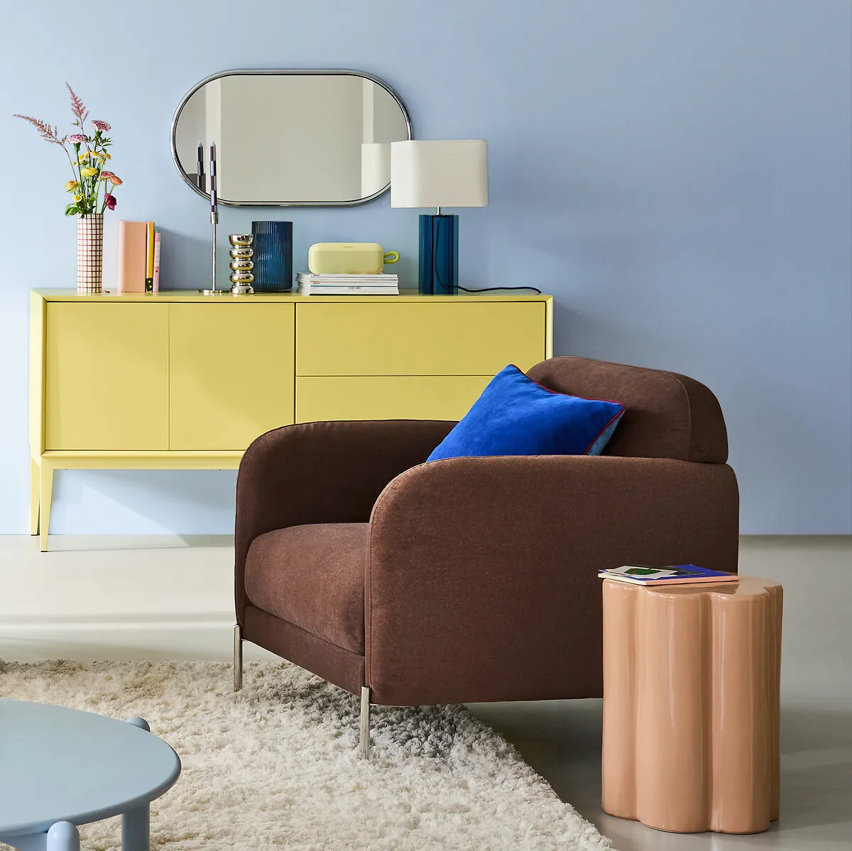 Fauteuil En Velours Mat, PABLO — vue 3