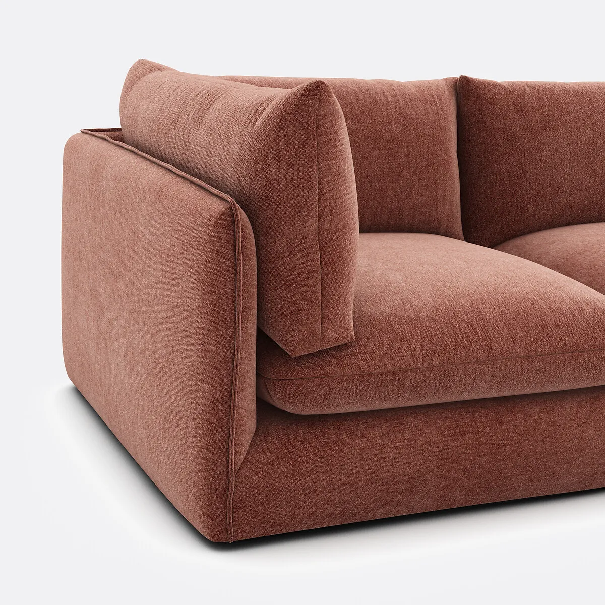Canapé Modulable 3 Places Avec Pouf, En Polyester Chiné, MALO — vue 3
