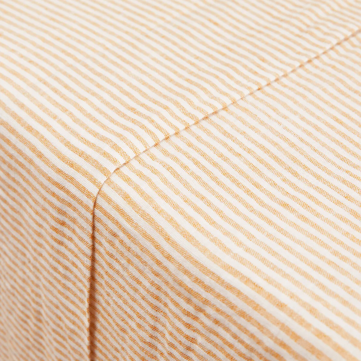 Drap Plat Rayé Lin Lavé, Limona — vue 3