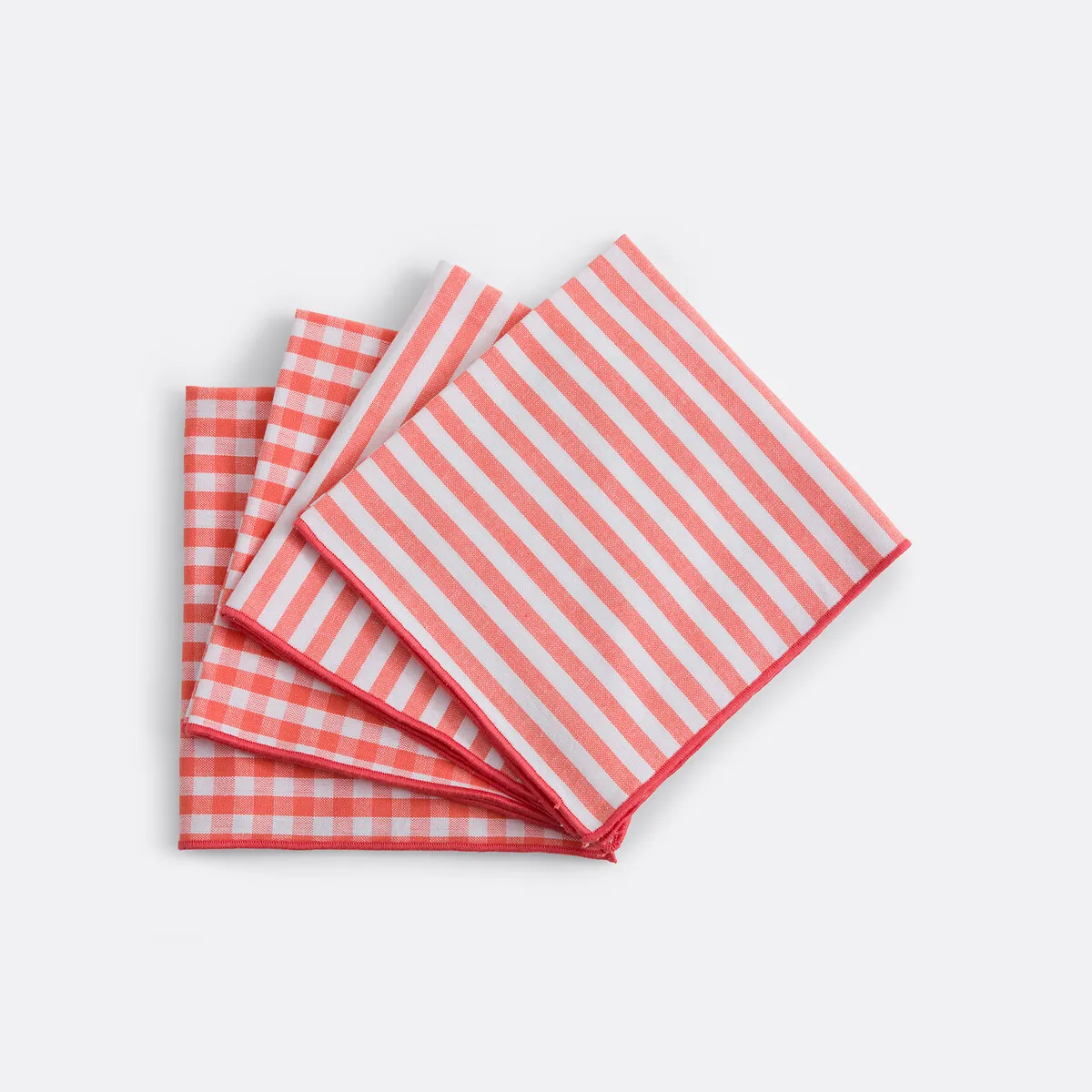 Lot De 4 Serviettes De Table, 30% Coton Recyclé, Tissé Teint, SOIZIC