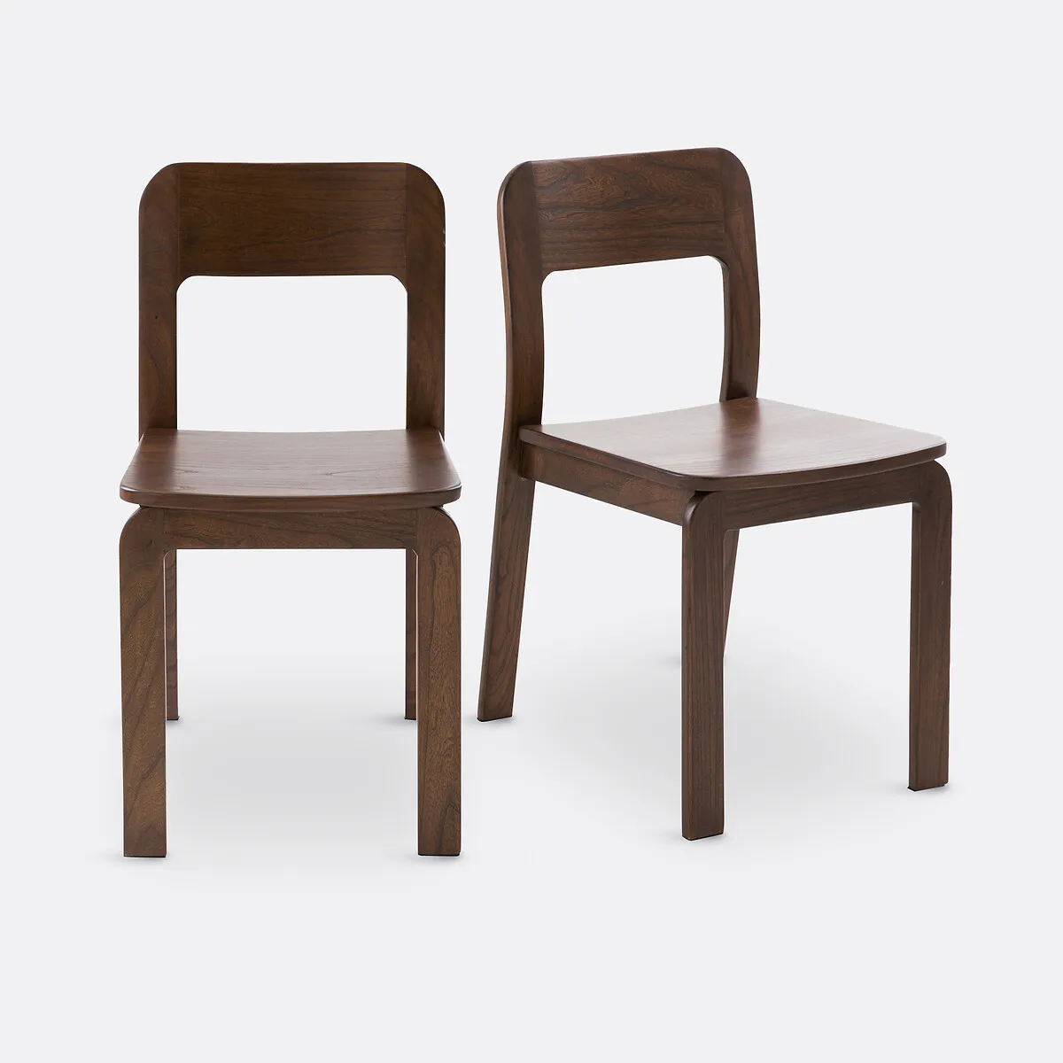 Lot De 2 Chaises Teintées Noyer, Talet