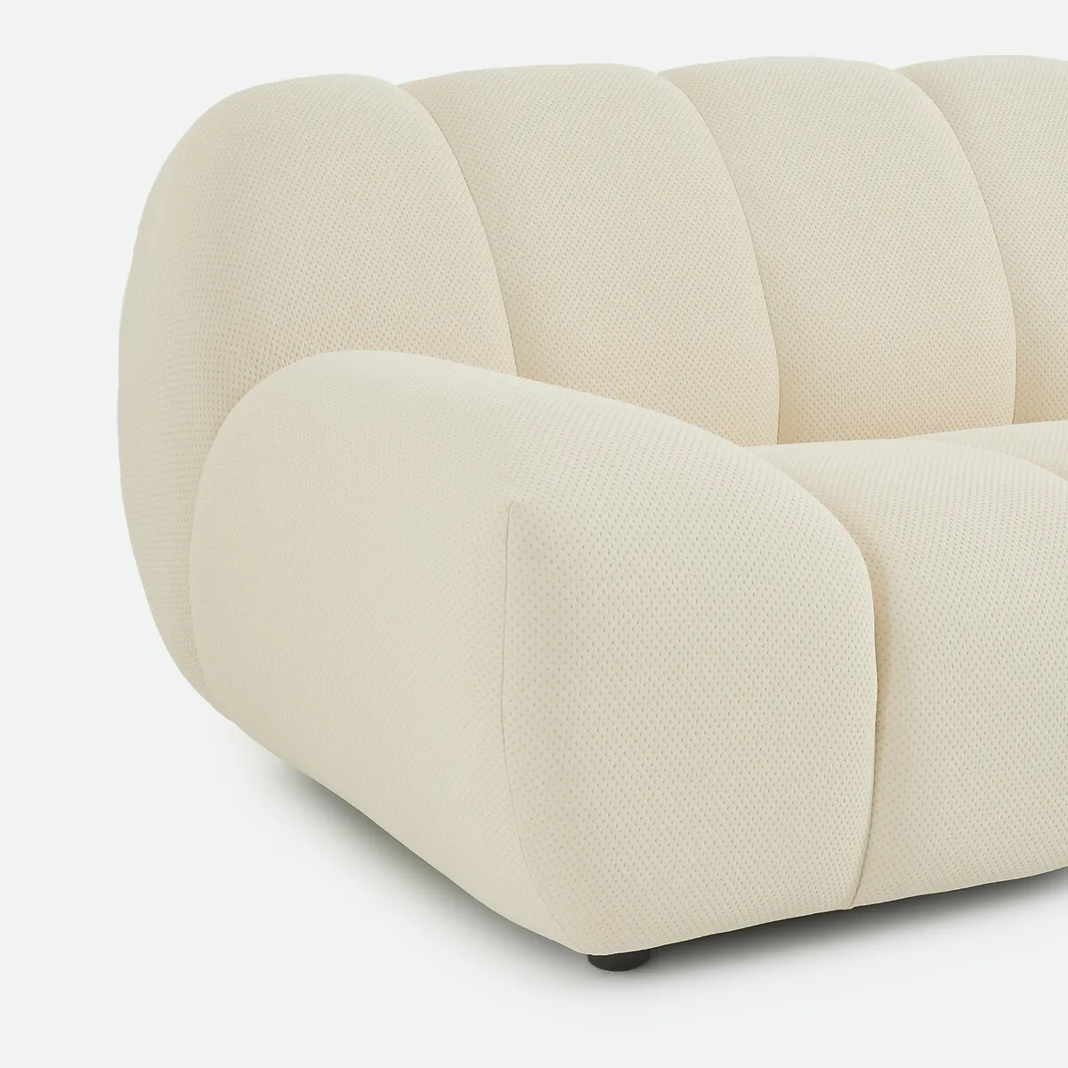 Canapé Droit, 3 Places, En Tissu Matelassé, NURIA — vue 3