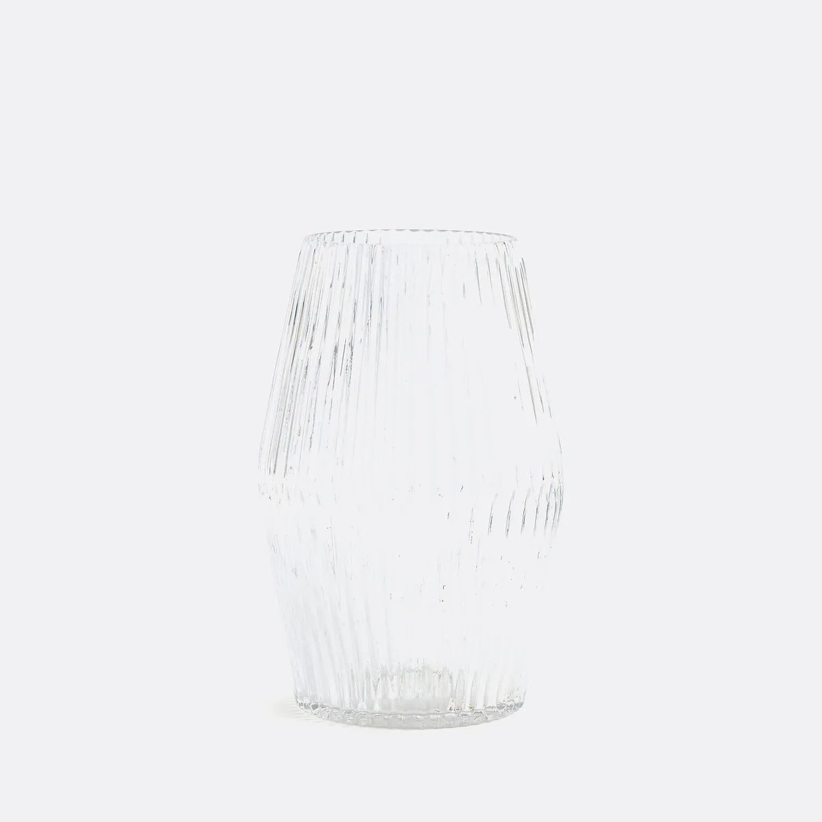 Vase Verre Rainuré Forme Cylindre H25 Cm, Afa