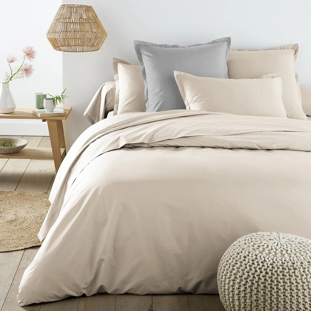 Taie D'oreiller Unie En Percale De Coton, 80 Fils, Scenario — vue 3