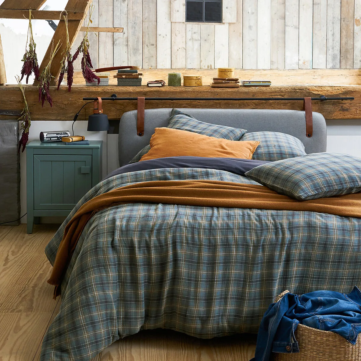 Housse De Couette En Gaze De Coton, À Carreaux, Tissé Teint, CHECK