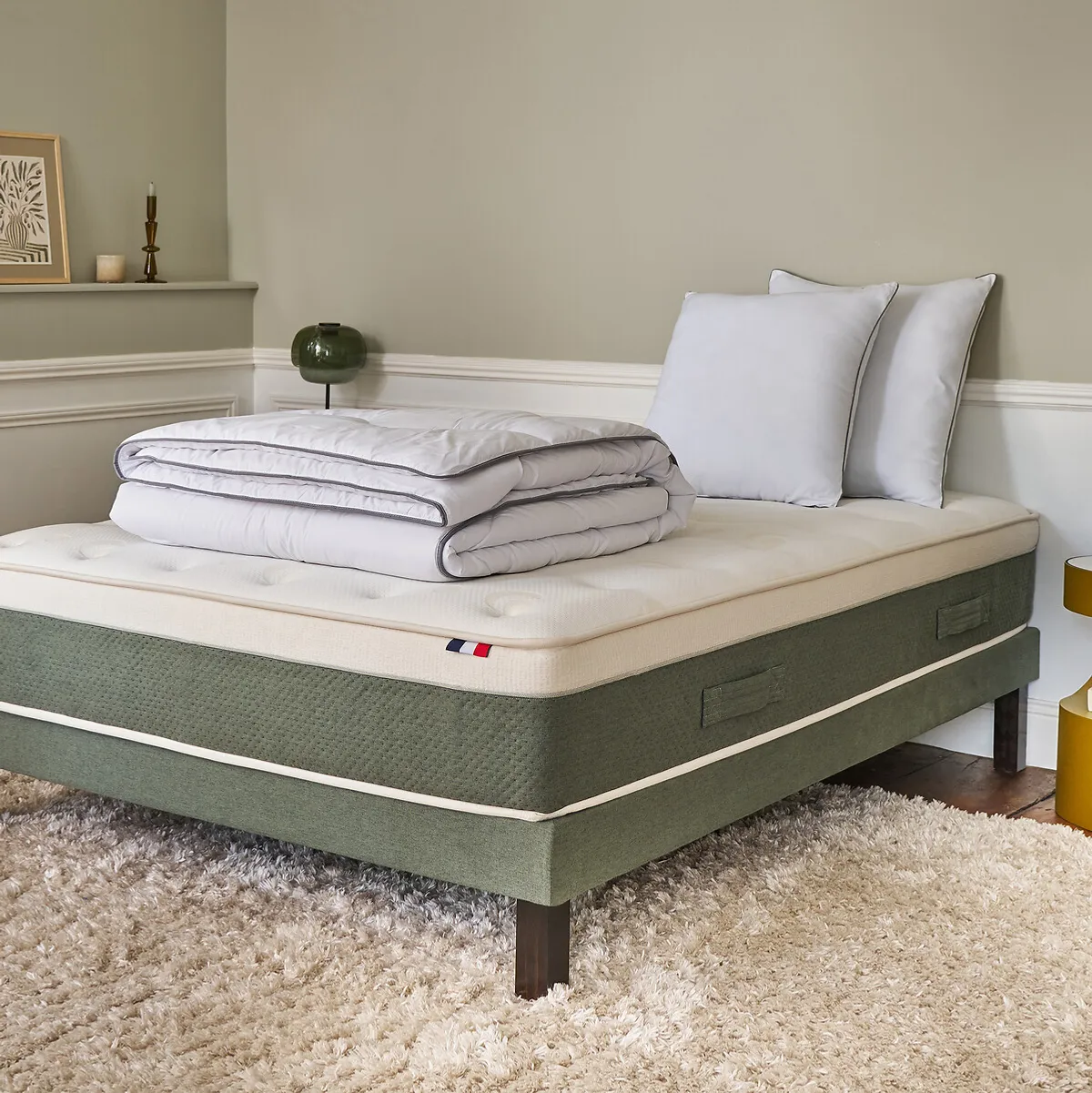 Sommier Tapissier Déco 12 Lattes Avec Pieds — vue 3