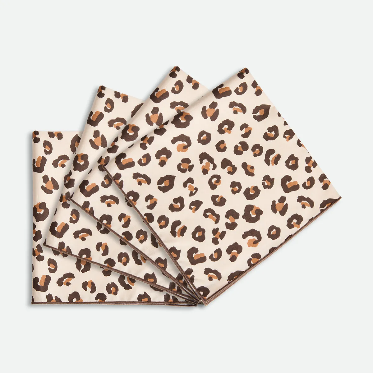 Lot De 4 Serviettes De Table, Imprimé Léopard, En Coton, LEOPOLD