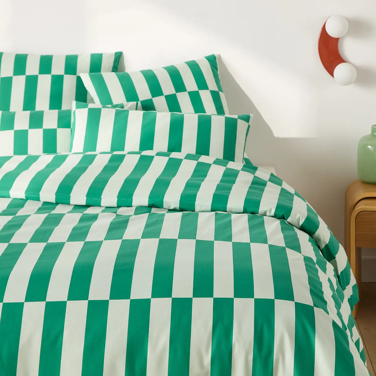 Housse De Couette 50% Coton Recyclé, TABAKA VERT