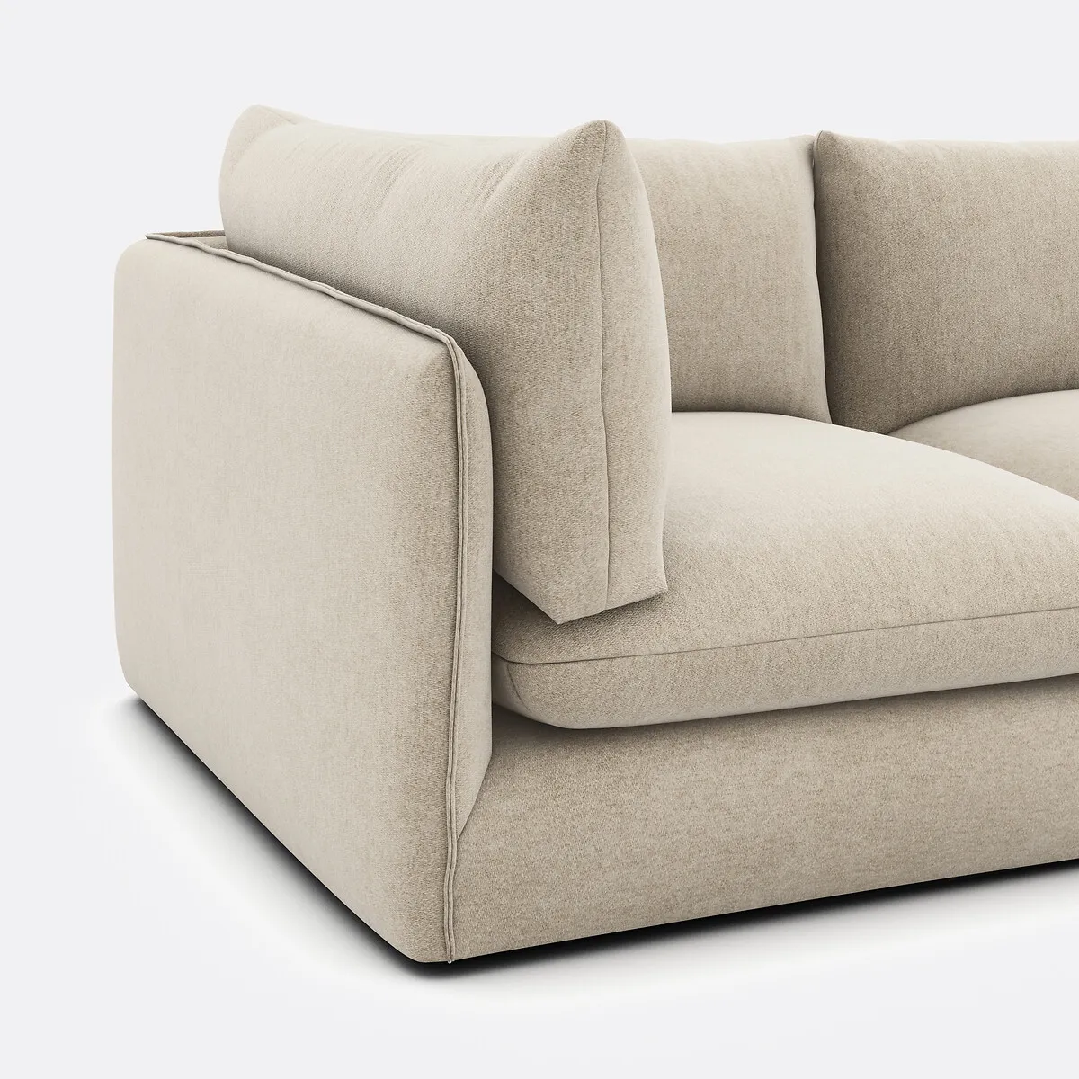 Canapé Droit Modulable, 3 Places, En Polyester Chiné, MALO — vue 3