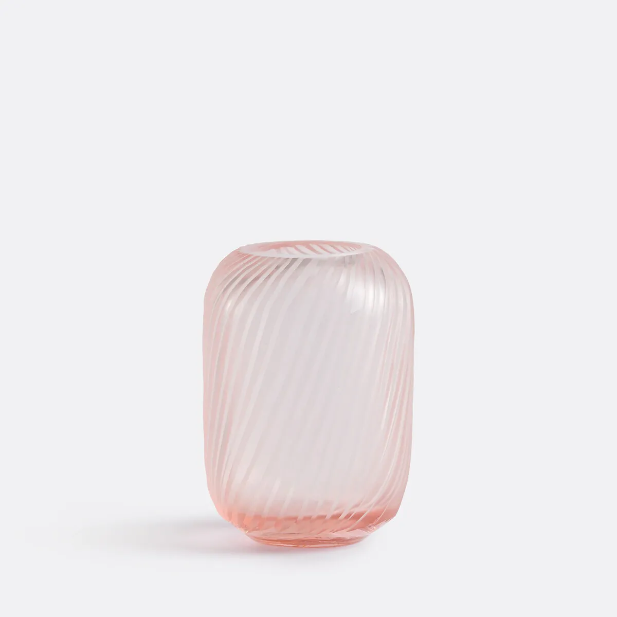 Vase En Verre Strié H13 Cm, Azea