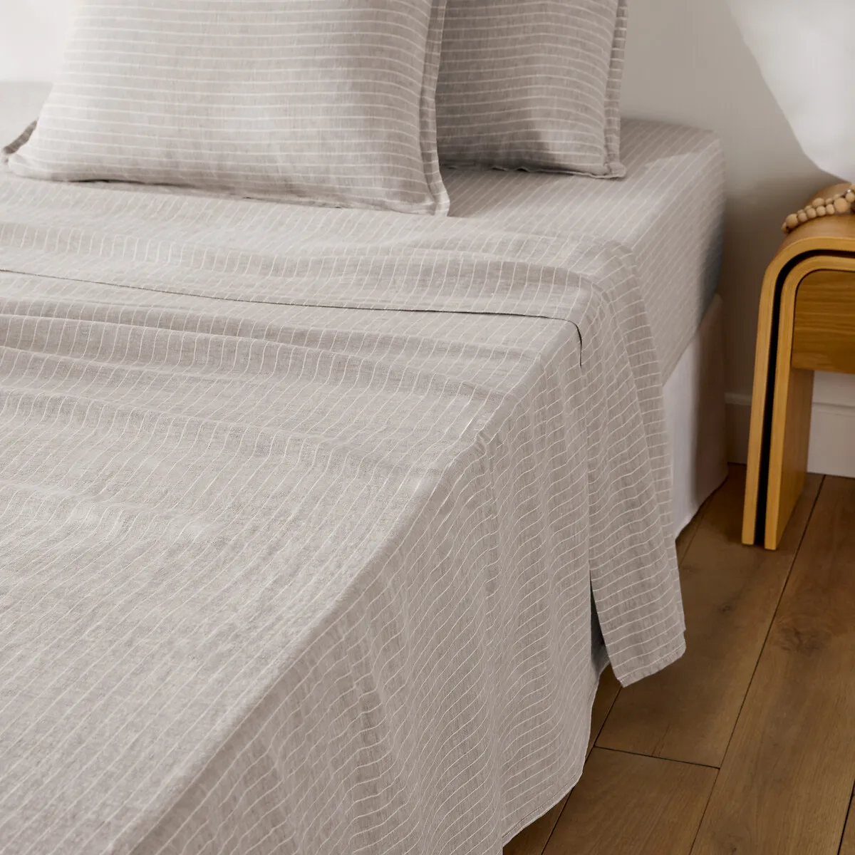 Drap Plat Lin Lavé, Linot Rayé — vue 3