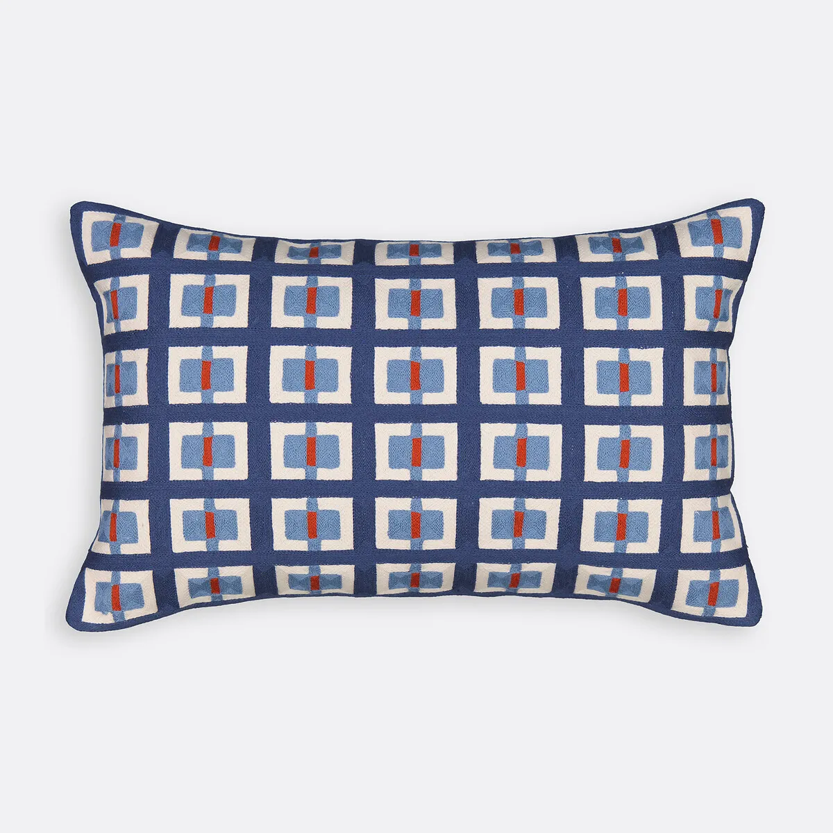 Housse De Coussin 50x30 Cm, Coton Brodé, Mauro