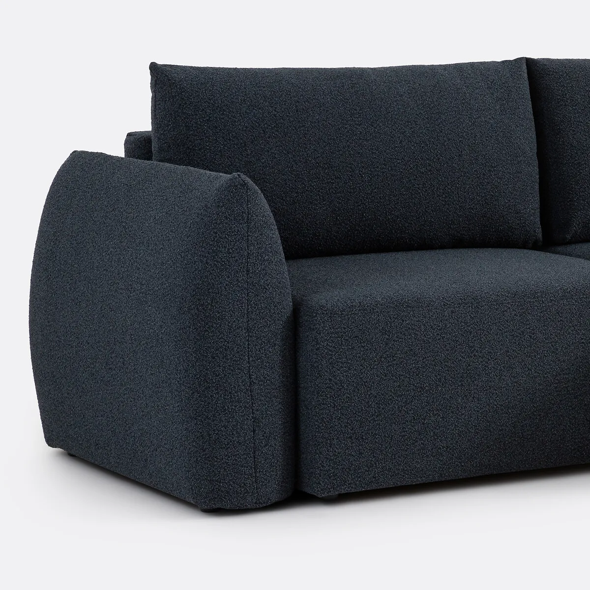 Canapé D'angle Convertible Avec Coffre, 3 Places, En Bouclette Fine, EDITH — vue 3