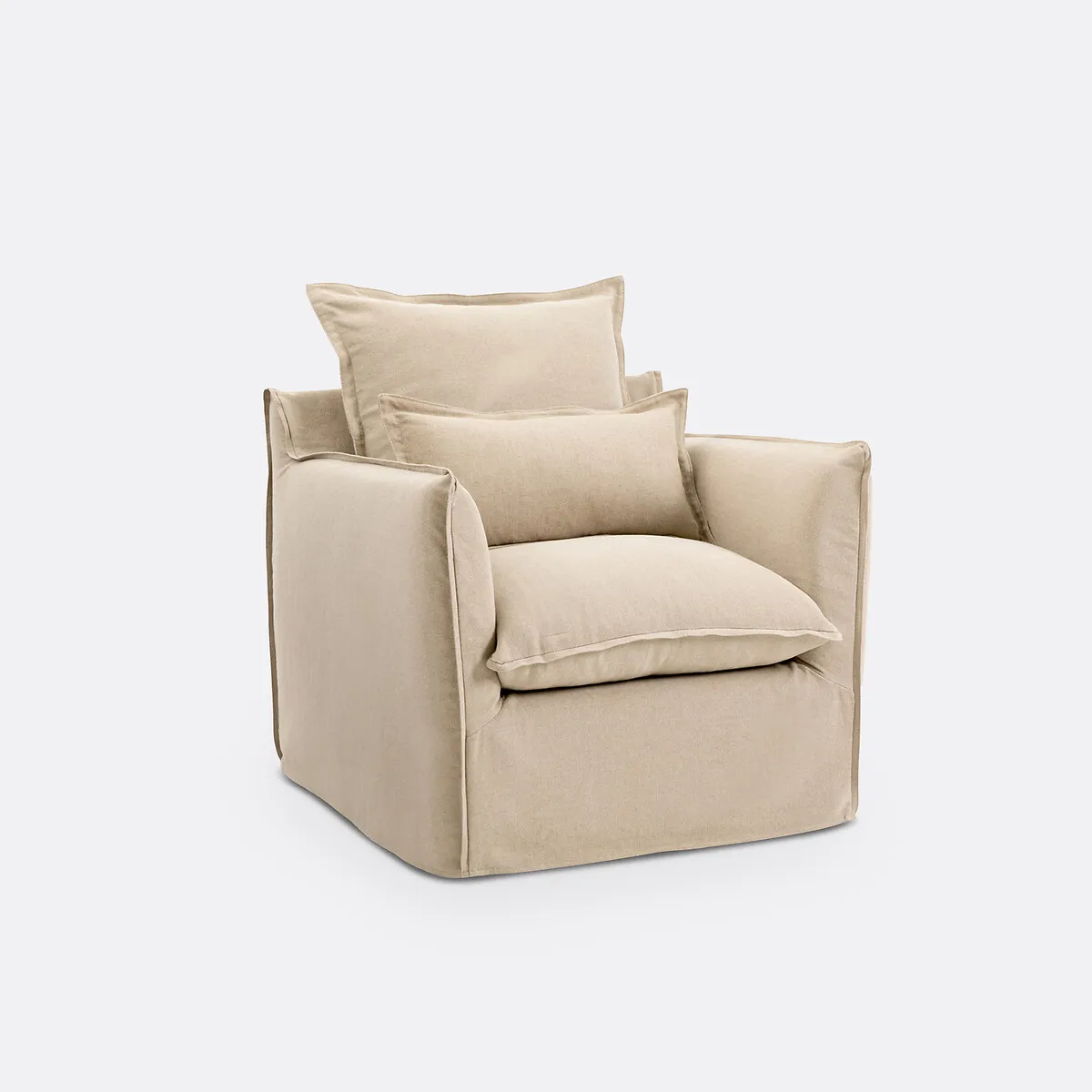 Fauteuil, Déhoussable, En Lin Épais, ODNA