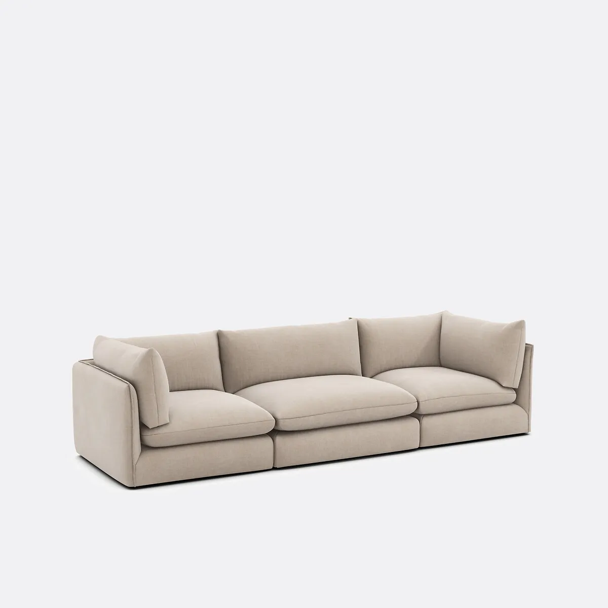 Canapé Modulable Droit, 3 Places, En Tissu Structuré MALO — vue 3
