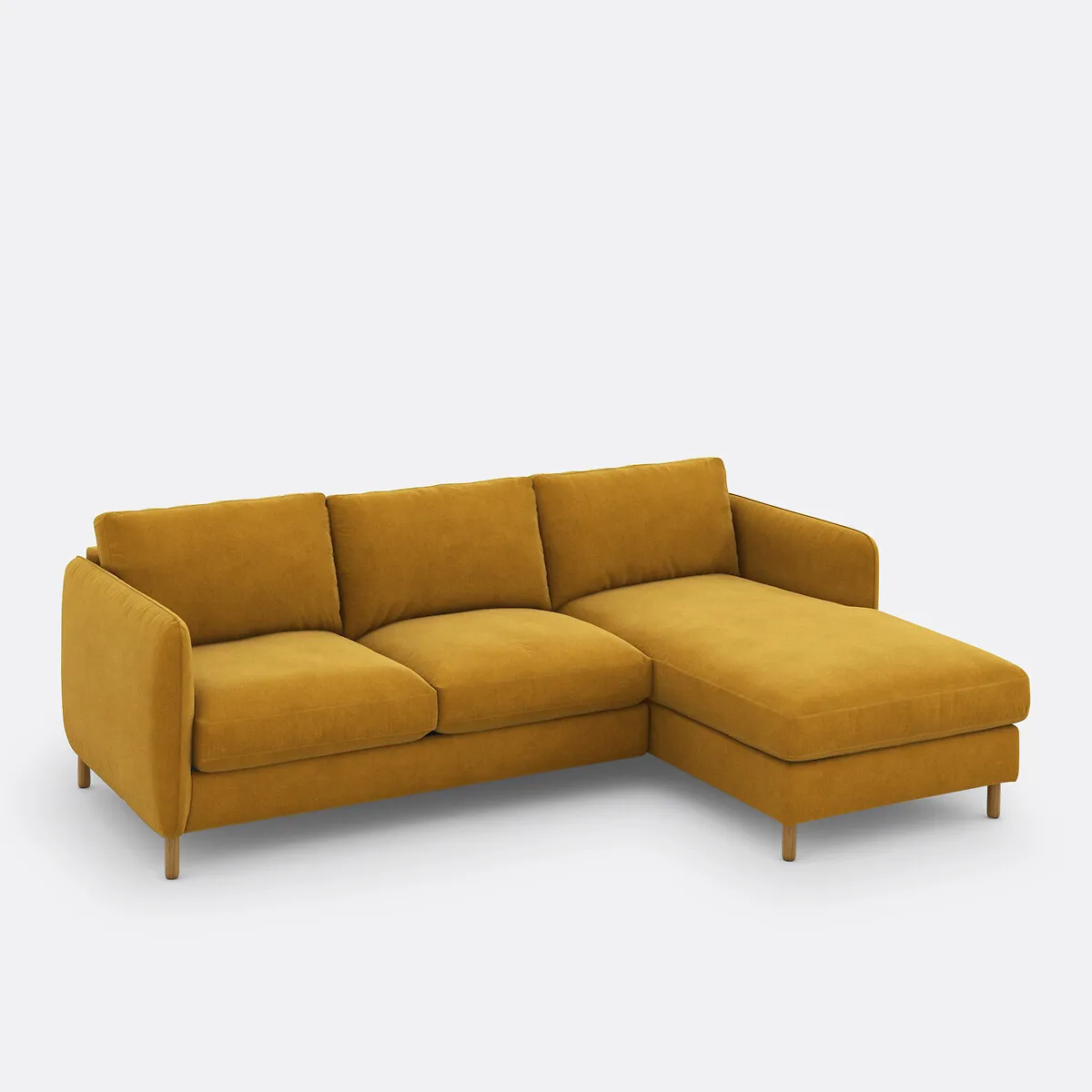 Canapé D'angle Droit, Convertible, 4 Places, En Velours, LOMÉO — vue 3