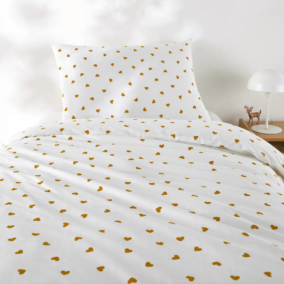 Parure Enfant, En 50% Coton Recyclé, Avec Taie Rectangulaire, Scacco Caramel