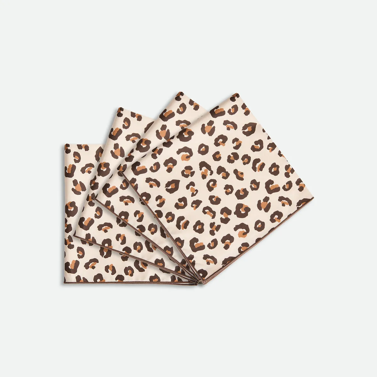 Lot De 4 Serviettes De Table, Imprimé Léopard, En Coton, LEOPOLD