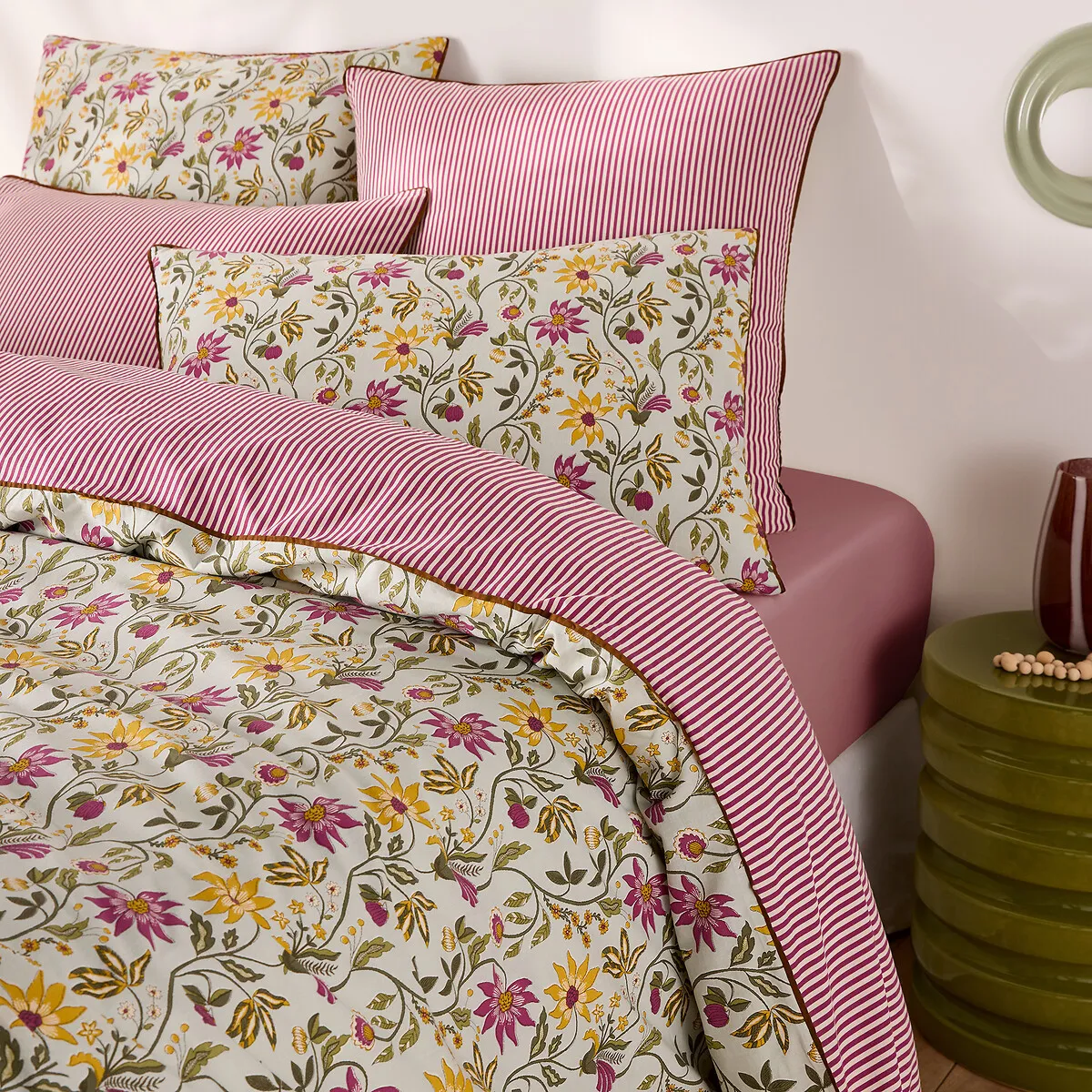 Housse De Couette En Coton Lavé, Imprimé Floral, HARNEY