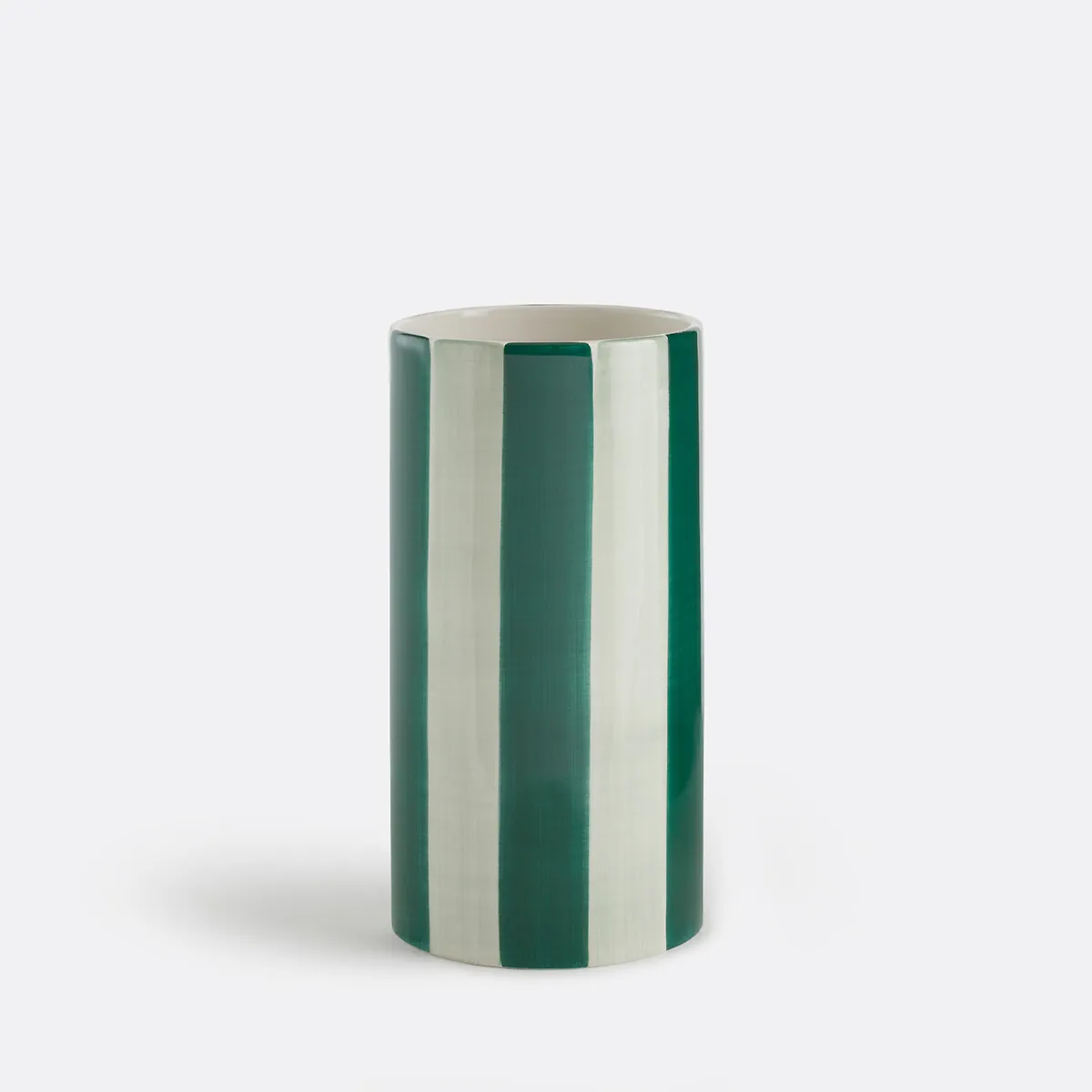 Vase En Céramique, À Rayures, Hauteur 18 Cm, JAOMA