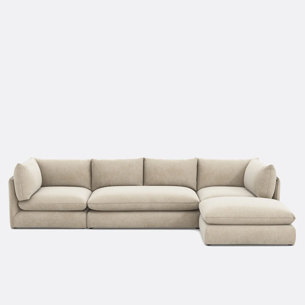 Élément Banquette 2 Places Pour Canapé Modulable, En Polyester Chiné, MALO — vue 3