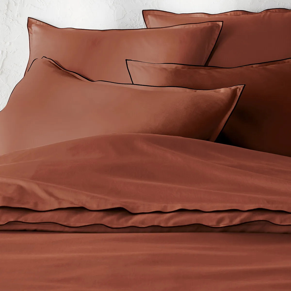 Housse De Couette De Satin De Coton Lavé, 118 Fils, Victor Uni — vue 3