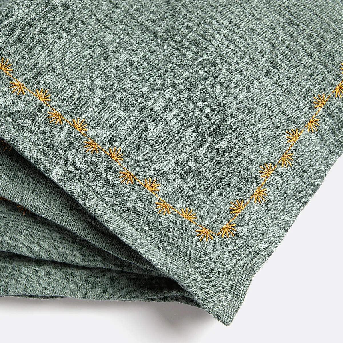 Lot De 4 Serviettes De Table En Gaze De Coton Brodé, Kumla — vue 3