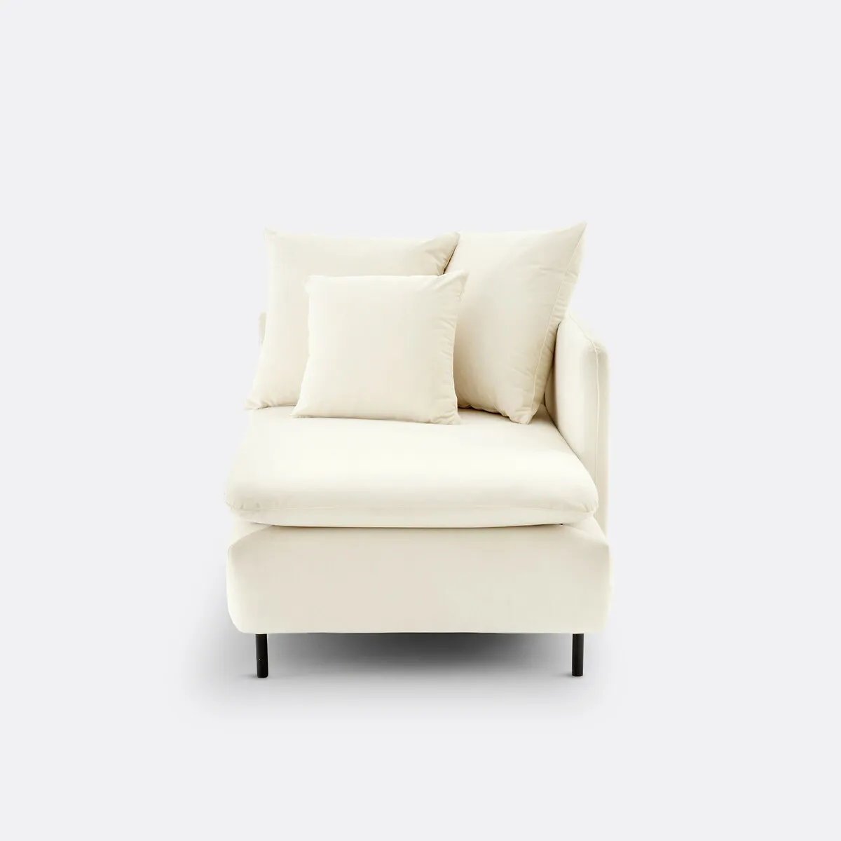Méridienne Modulable, En Velours, Profondeur 158 Cm, IVETE — vue 3