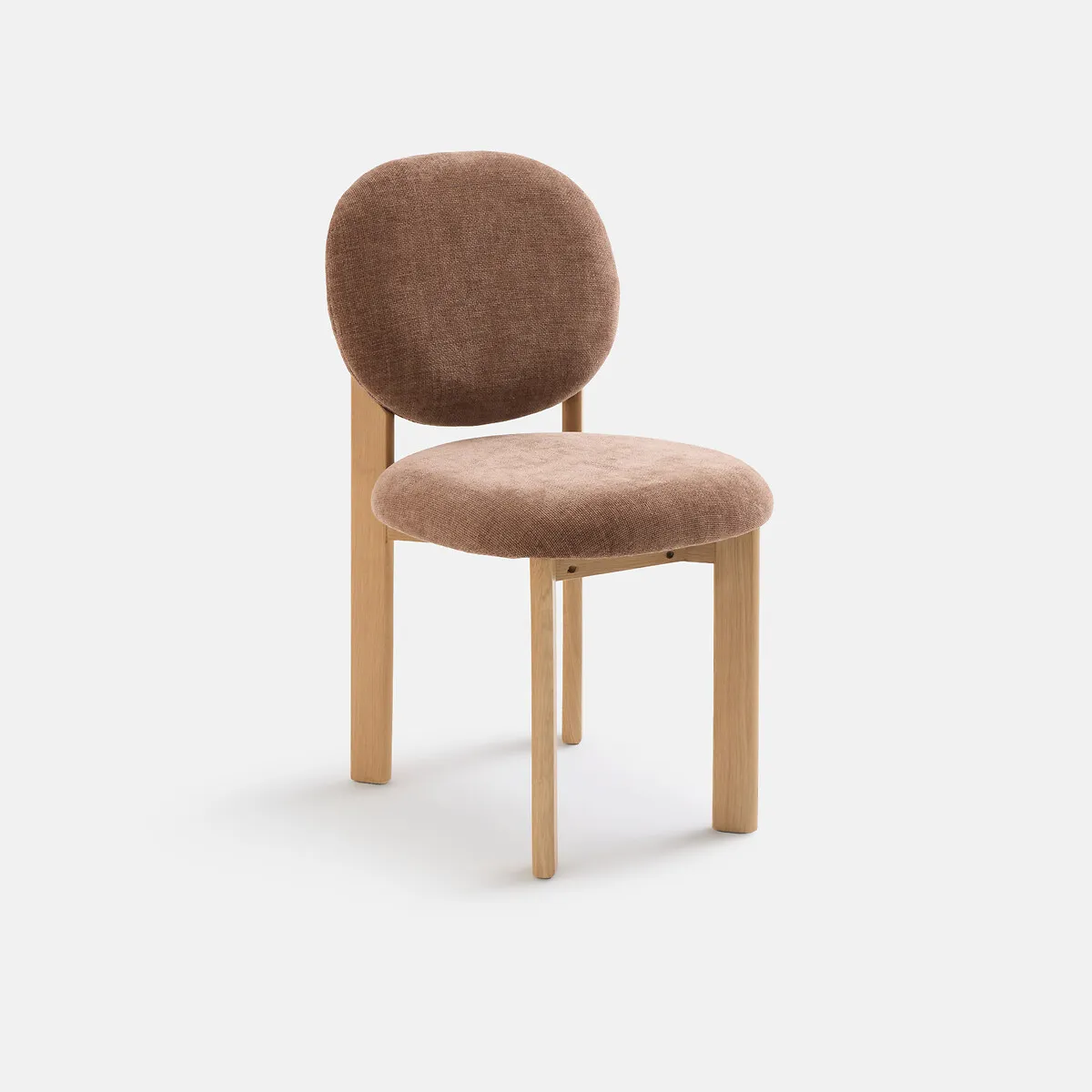 Chaise Forme Organique, En Chêne Massif Et Tissu Texturé, ORGA